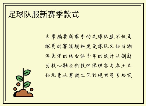 足球队服新赛季款式